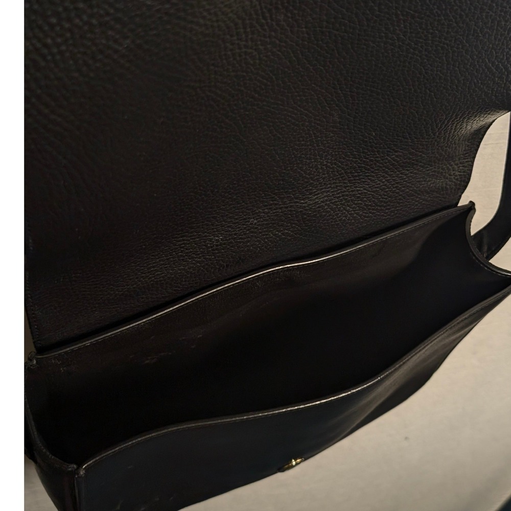 Cuyana Black Pebbled Leather Crossbody Bag Gold Half Moon Hardware Made in Italy - Picture 4 of 6